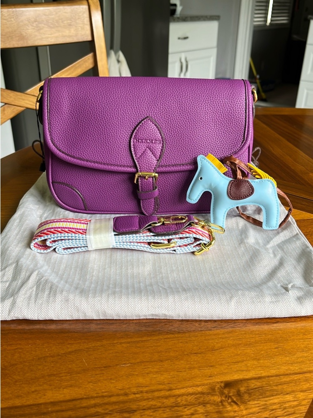 Soft Purple Crossbody Bag with Charm!